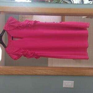 VINCE CAMUTO CORAL RUFFLED SLEEVELESS SHIFT DRESS NWT SIZE 8